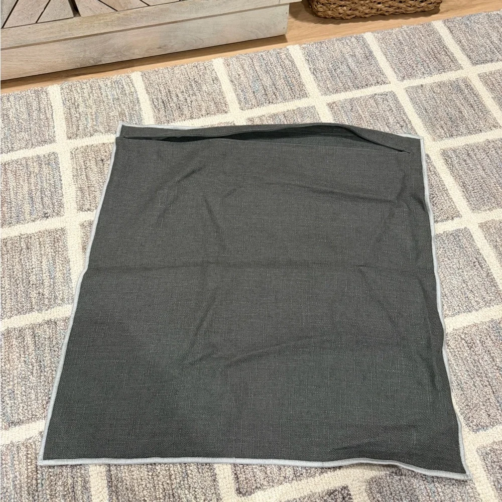 West Elm Charcoal pillow cover with Light Gray Trim